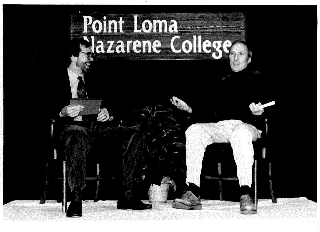 Dean Nelson (left) and Joe Wambaugh (right) at the inaugural Writer's Symposium.